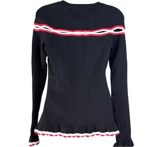 Anthropologie Moelleux cutout long sleeve top medium black red long sleeve